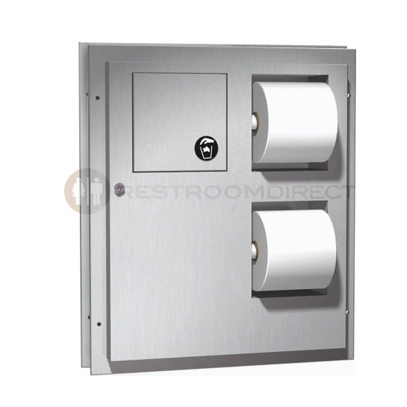 Toilet Tissue Dispenser & Sanitary Napkin Disposal - Dual Access - Partition Mou