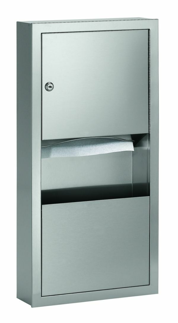 Semi-Recessed Model 2291, Towel Dispenser/ Waste Receptacle, 2291-10