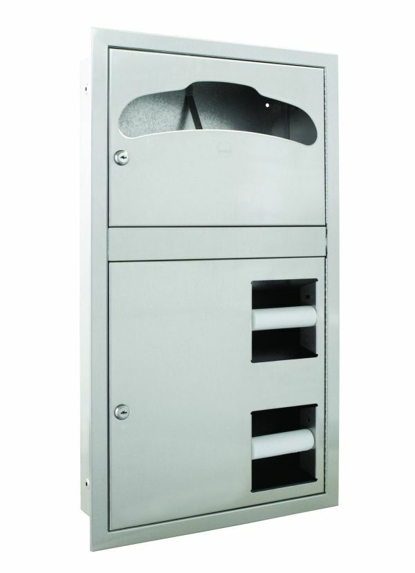Recessed, 1-Stall Seat Cover/Tissue Dispenser, In-Stall Combination Unit, 5922