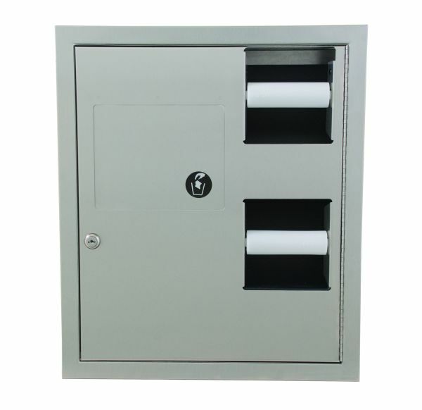Surface-Mtd., 1-Stall Tissue Dispenser, Napkin Disposal, In-Stall Combination Unit