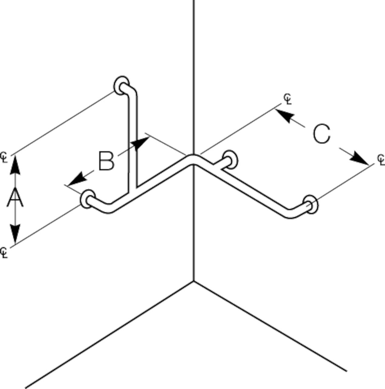 Grab Bar, Concealed, 1-1/4 OD