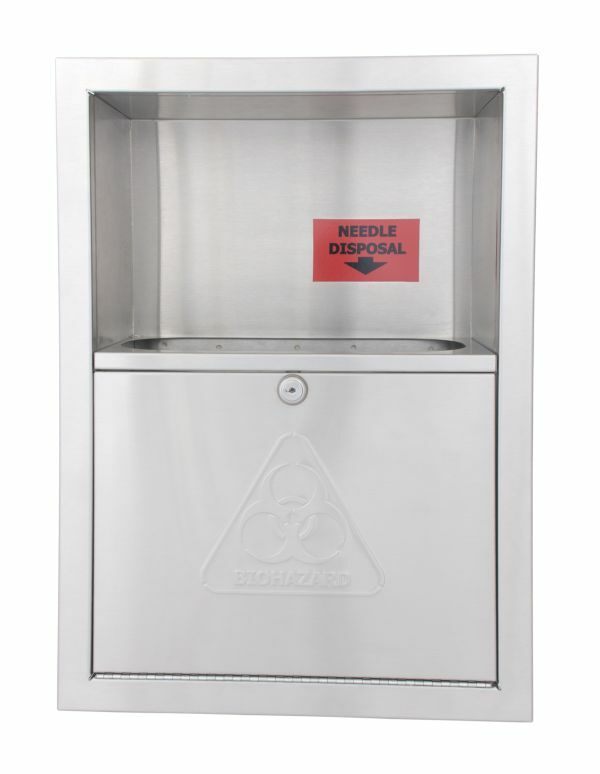 Needle Disposal - Recessed, Satin Finish, 989