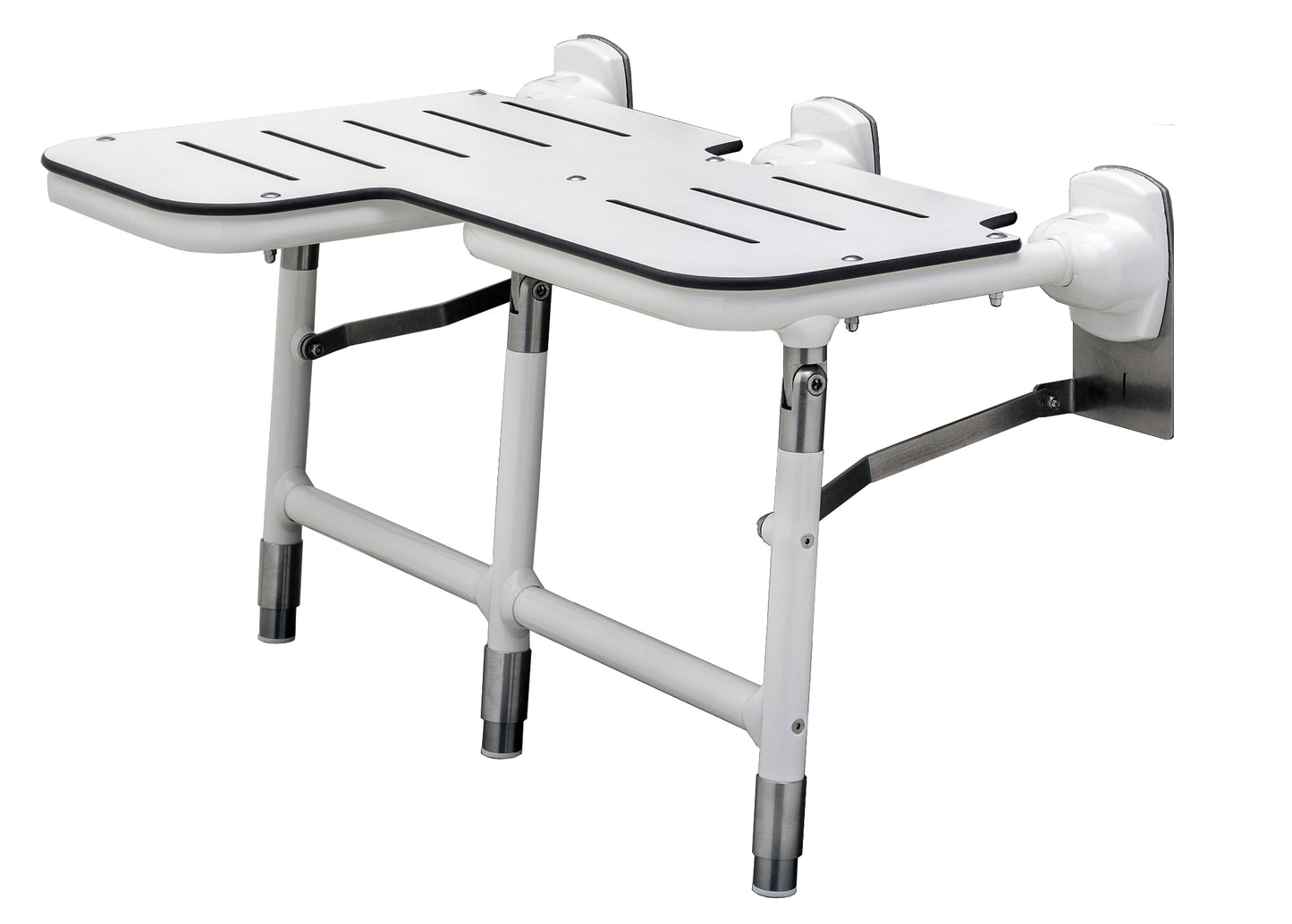 Bariatric Folding Shower Seat With Legs - Left Hand