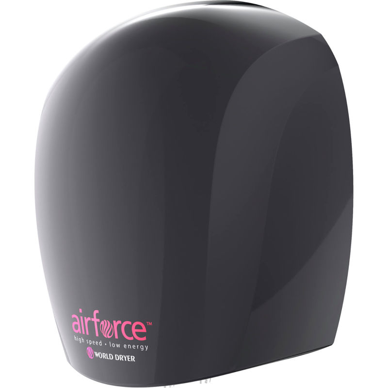 World Dryer J-162A3 AirForce Automatic Hand Dryer, Black Surface 208-230 V