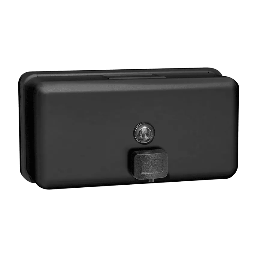 Matte Black - Soap Dispenser - Liquid, Horizontal - Powder Coated Stainless - 40 oz. - Surface Mounted - NEW