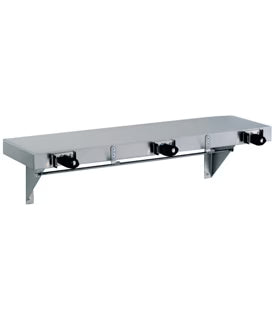 Utility Shelf - 36", 4 Holders, 3 Hooks