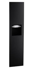 Recessed Paper Towel Dispenser and Waste Receptacle, Matte Black