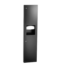 Semi-Recessed Paper Towel Dispenser and Waste Receptacle, Matte Black