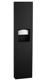 Surface-Mtd. Paper Towel Disp., Waste Receptacle, Matte Black