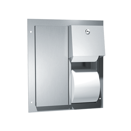 Toilet Tissue Dispenser - Twin Hide-A-Roll - Partition Mounted