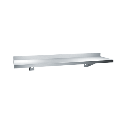 Shelf w/Backsplash, 5inch x 24inch - St. Stl., 0694-24