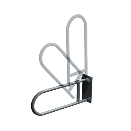 Exposed Flange (1-1/2" O.D) Smooth -  Swing Up Grab Bar