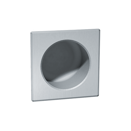 Square Security Recessed Toilet Tissue Dispenser, Chase Mounted With Satin Stainless Steel Finish