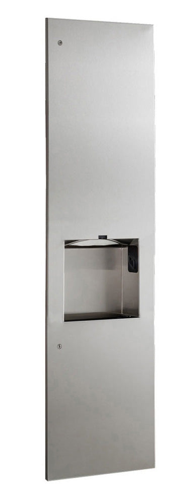 Towel Dispenser, Hand Dryer & Waste, Recessed 8-inch, 230V