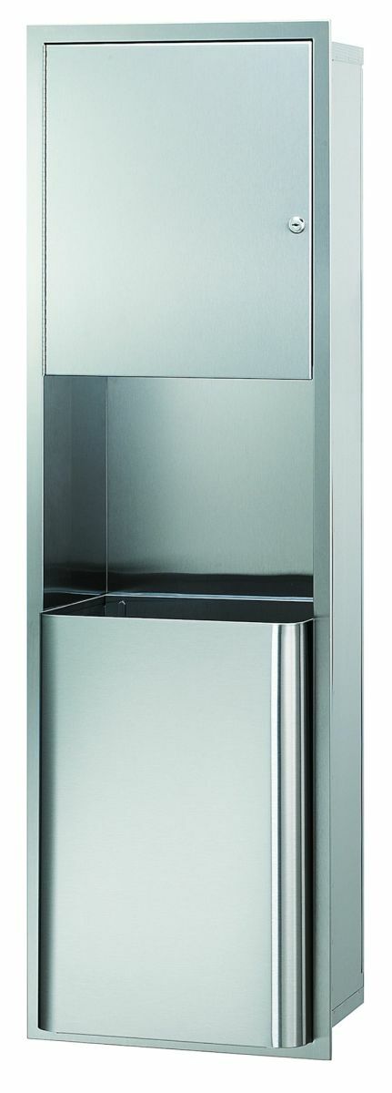 Recessed, 18 Gal. Cap.- Dispenser Not Included, Towel Dispenser/ Waste Receptacle