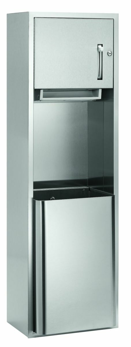 Semi-Recessed Model 227 - Roll Towel, Towel Dispenser/ Waste Receptacle, 227-10
