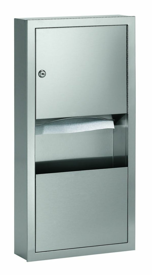 Recessed, 2 Gal. Cap., Towel Dispenser/ Waste Receptacle, 2291