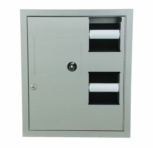 Surface-Mtd., 1-Stall Tissue Dispenser, Napkin Disposal, In-Stall Combination Unit