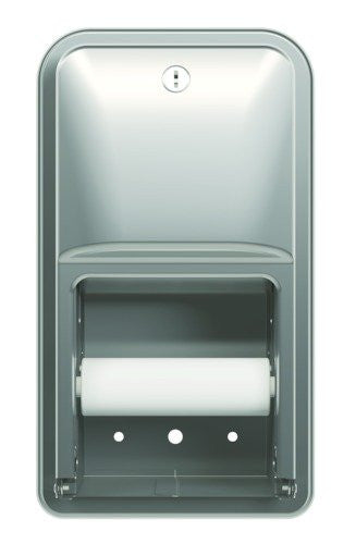 Bradley 5A00-000000 Diplomat 22 Gauge Stainless Steel Recessed Mounted Dual Roll Diplomat Toilet Tissue Dispenser