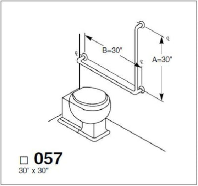 Grab Bar, Concealed, 1-1/2 OD
