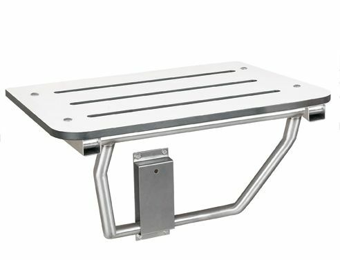 Folding Shower Seat - White, Phenolic, Barrier Free, 9562