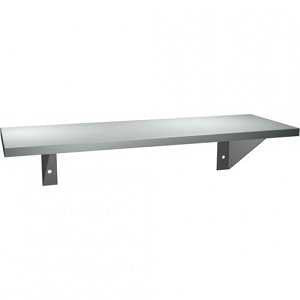 Shelf w/Backsplash, 5inch x 60inch - St. Stl., 0694-60