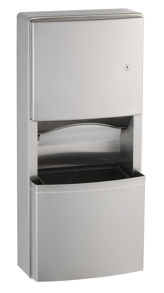 Paper Towel Dispenser/Waste Receptacle with TowelMate and LinerMate