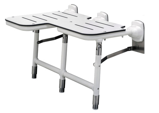 Bariatric Folding Shower Seat With Legs - Left Hand