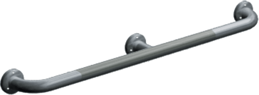 Exposed Flange (1 1/4inch O.D) Peened -  Straight Grab Bar w/ Intermediate Suppo