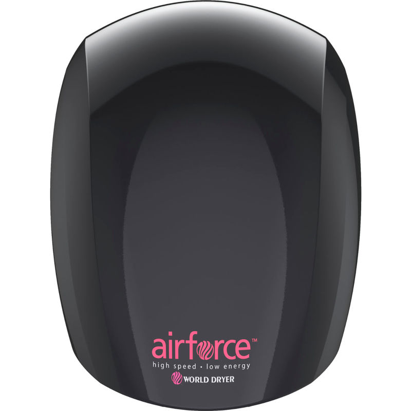 World Dryer J-162A3 AirForce Automatic Hand Dryer, Black Surface 208-230 V