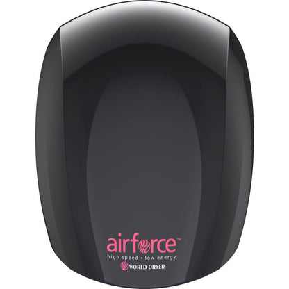 World Dryer J-162A3 AirForce Automatic Hand Dryer, Black Surface 208-230 V