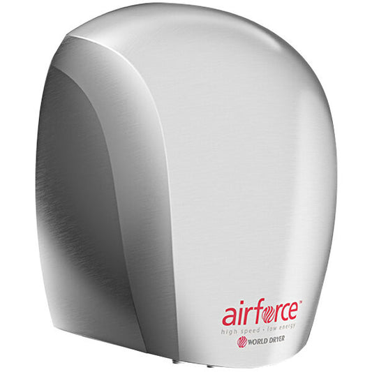 World Dryer J-973A3 AirForce Automatic Hand Dryer, Brushed Stainless Steel - 120V, 1100W