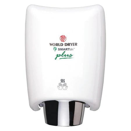 World Dryer K-974P2 SMARTdri Automatic Aluminum White Hand Dryer 110-120V