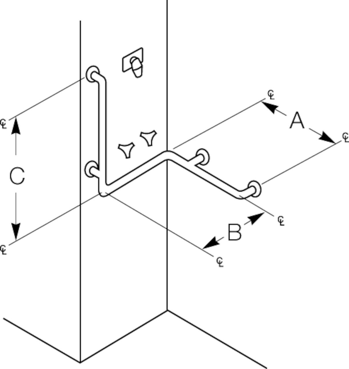Grab Bar, Concealed, 1-1/2 OD, Grab Bars, 8122-037183032