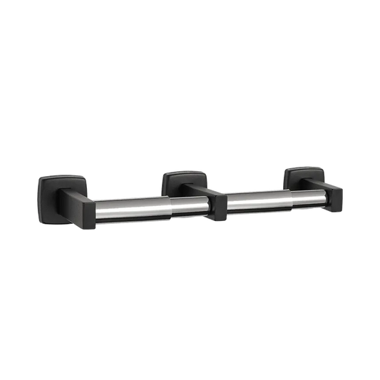 Matte Black - Toilet Tissue Holder - Double - Powder Coated Stainless - Surface Mounted - NEW