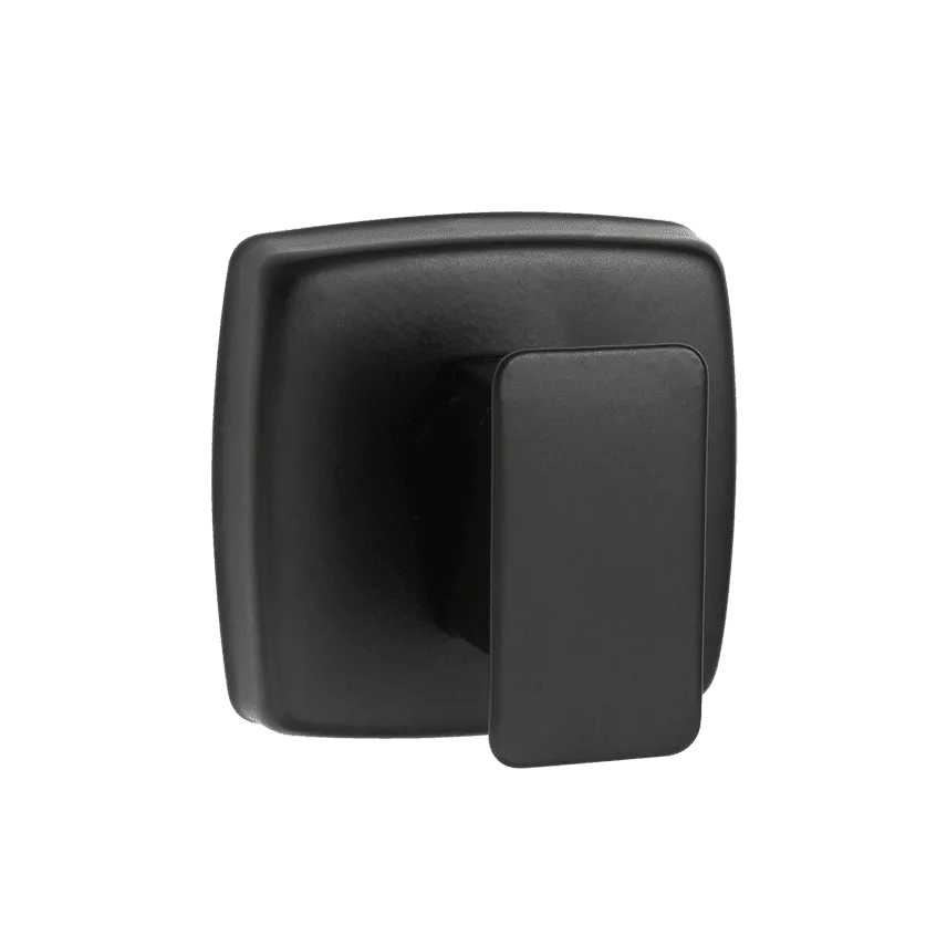 Matte Black - Robe Hook - Single - Powder Coated Stainless - Surface Mounted - NEW
