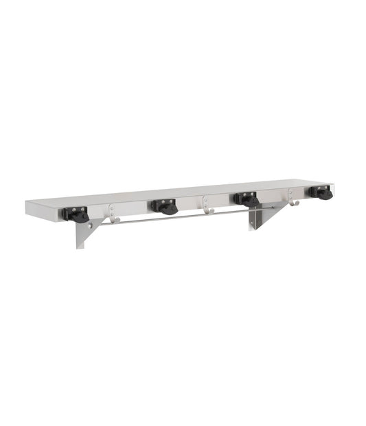 Utility Shelf - 34", 3 Holders, 4 Hooks