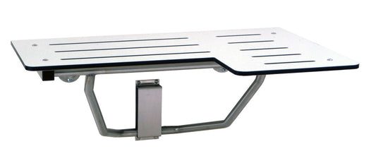 Reversible Hand Folding Shower Seat ADA, Ivory Phenolic