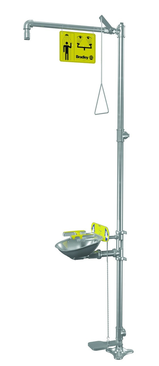 Safety Shower and Eye/Facewash, Combination Units, S19314SS