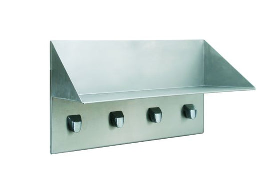 Bookshelf, With Clothes Hooks - Stainless Steel, Chase Mtd., SA51