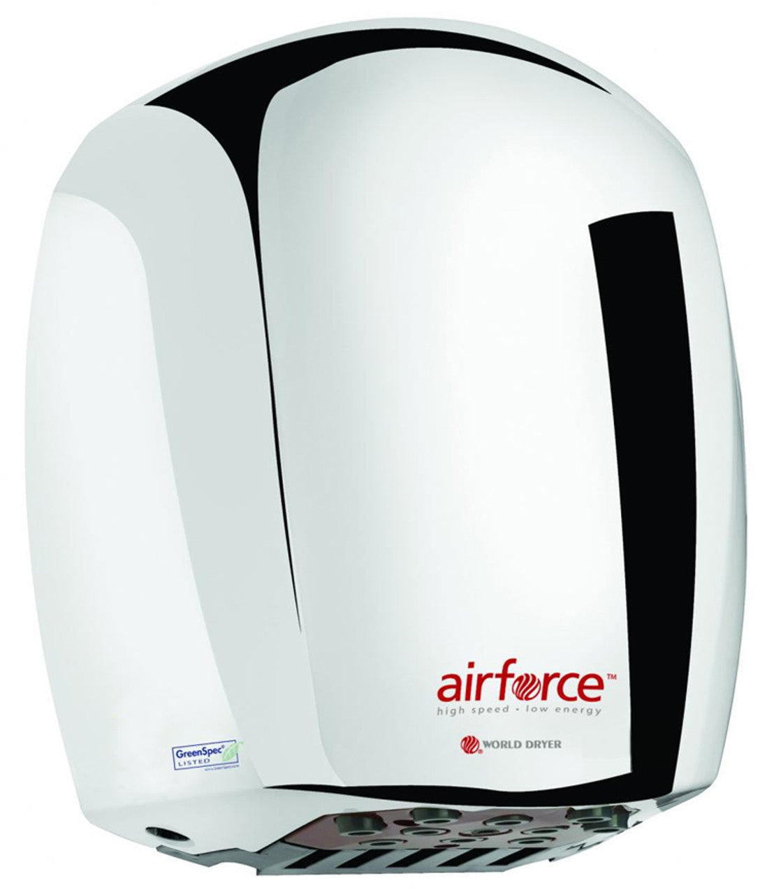 World Dryer J-970A3 AirForce Automatic Hand Dryer, Polished Aluminum, 110/120V