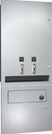 Sanitary Napkin and Tampon Dispenser & Disposal - Free Operation - Recessed