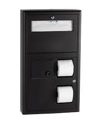 Surface-Mounted Seat Cover Dispenser Disposal, 0.8-Gal. Toilet Tissue Dispenser, Matte Black