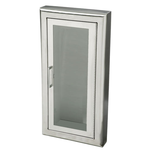 JL Industries Cosmopolitan stainless steel fire extinguisher cabinet with rolled trim