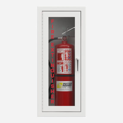 Potter Roemer Alta semi-recessed fire extinguisher cabinet with 3 inch rolled radius trim, front view