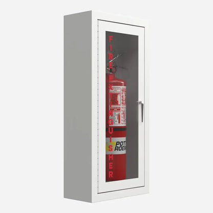 Potter Roemer Alta surface mounted steel fire extinguisher cabinet, right angle view