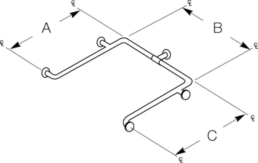 Grab Bar, Concealed, 1-1/2 OD, Grab Bars, 8122-060308230